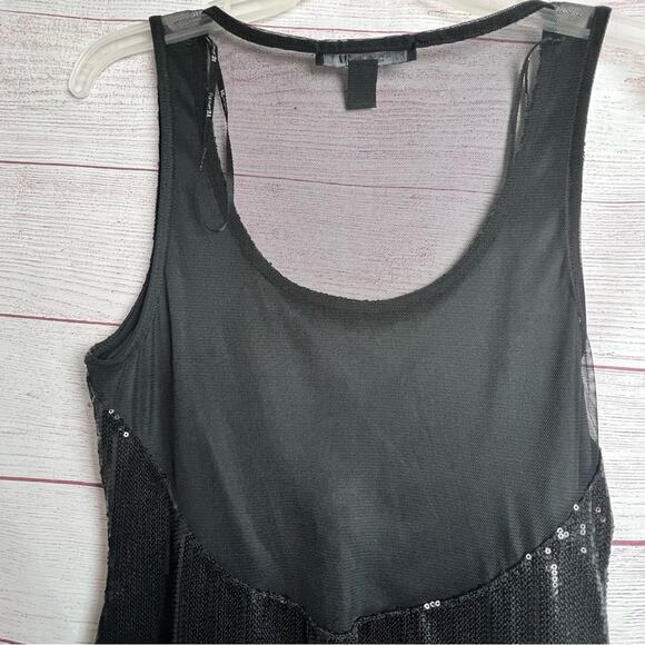 Forever 21 Women's Sequin Style Black Mesh Back Holiday Style Dress Sz M - Picture 9 of 13